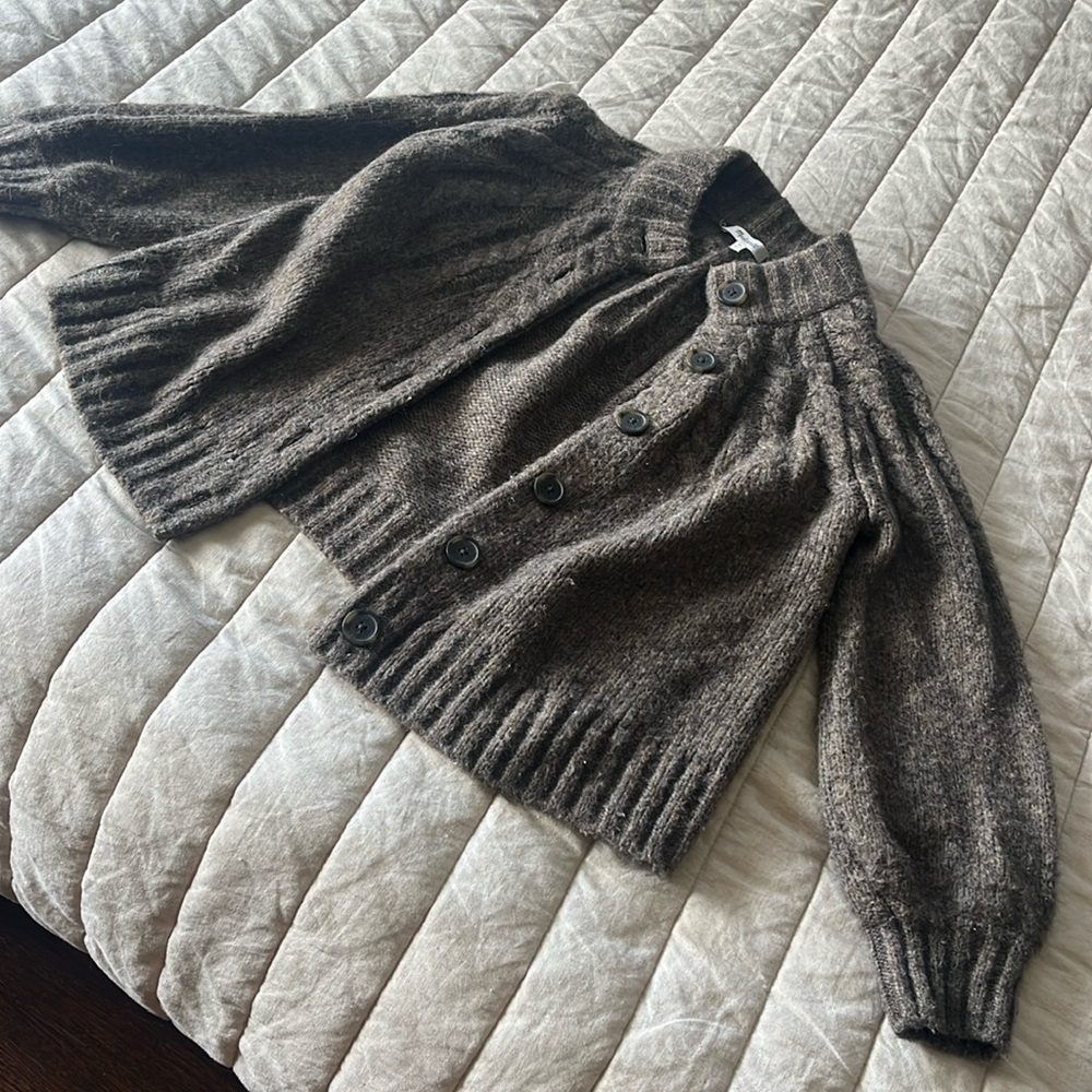Madewell Chunky Cable Bell Sleeve Cardigan